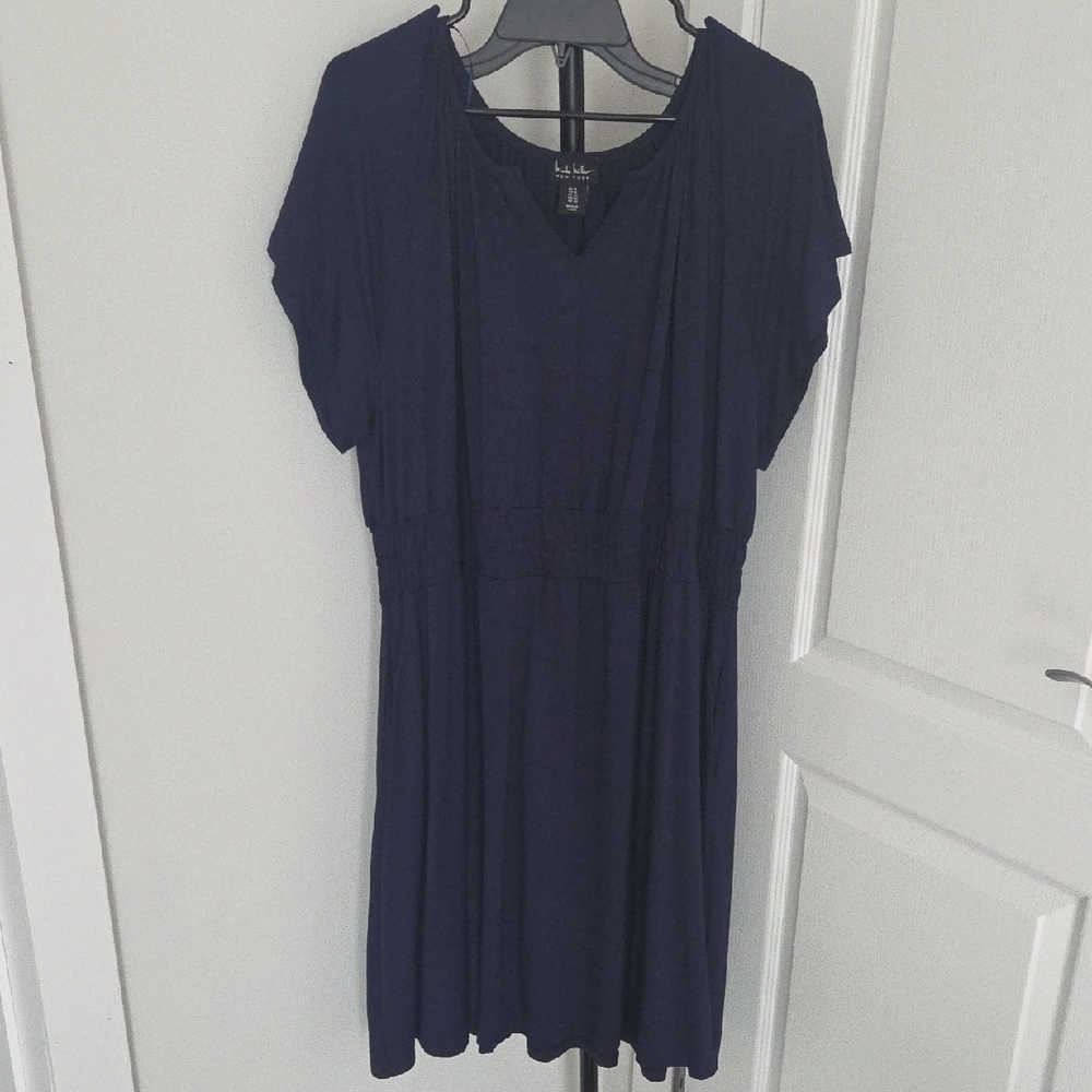 Nwot. Nicole Miller Navy Blue Dress 1x